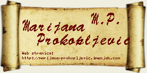 Marijana Prokopljević vizit kartica